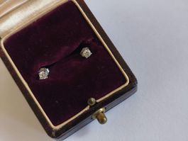 Silber Ohrstecker mit Zirkonia weissgoldfarben 925 Silber