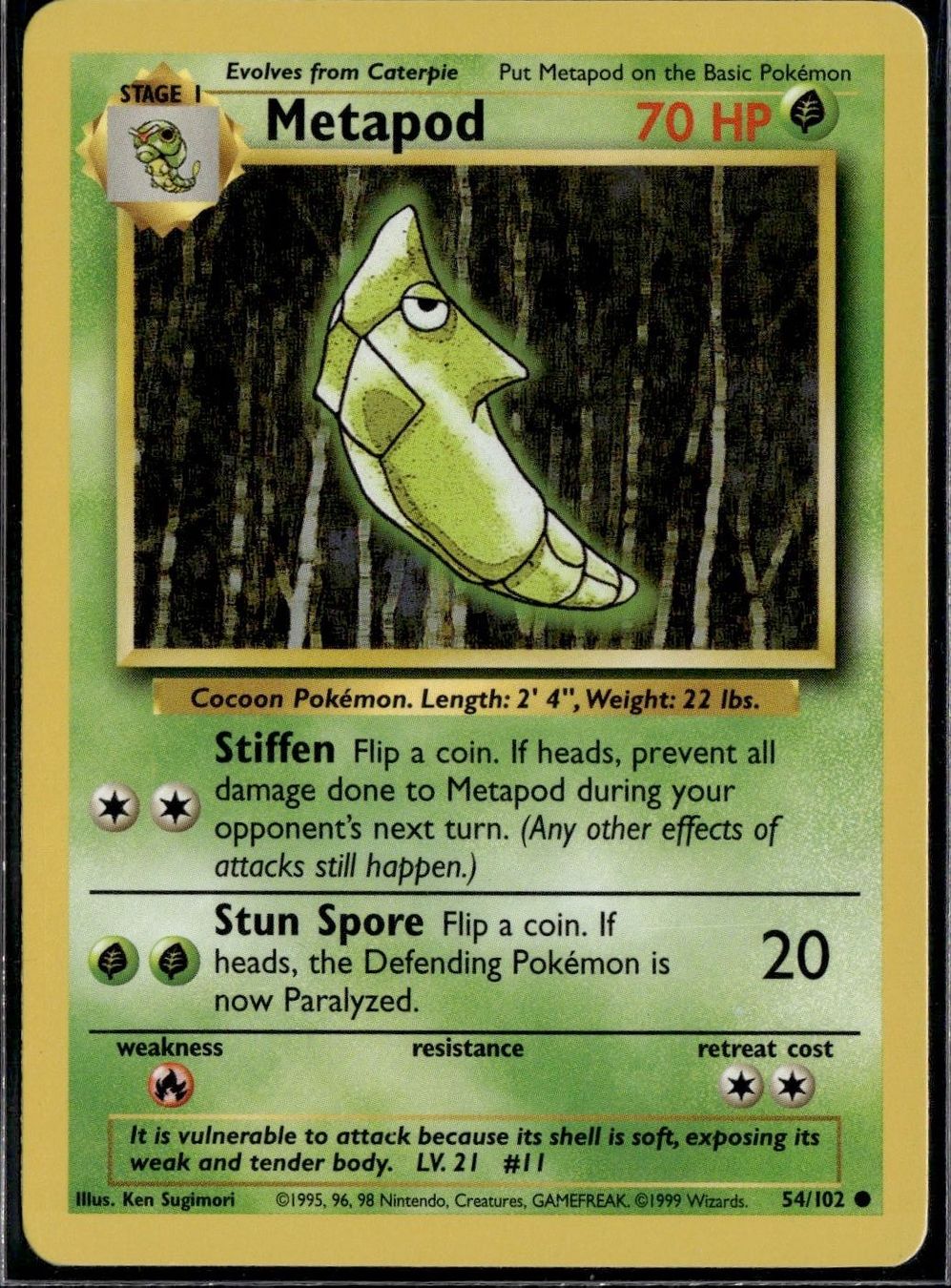 Pokémon Sammelbilder & Trading cards: Metapod 54/102 Base Set – Gebraucht aus Zürich von pokemon_cards