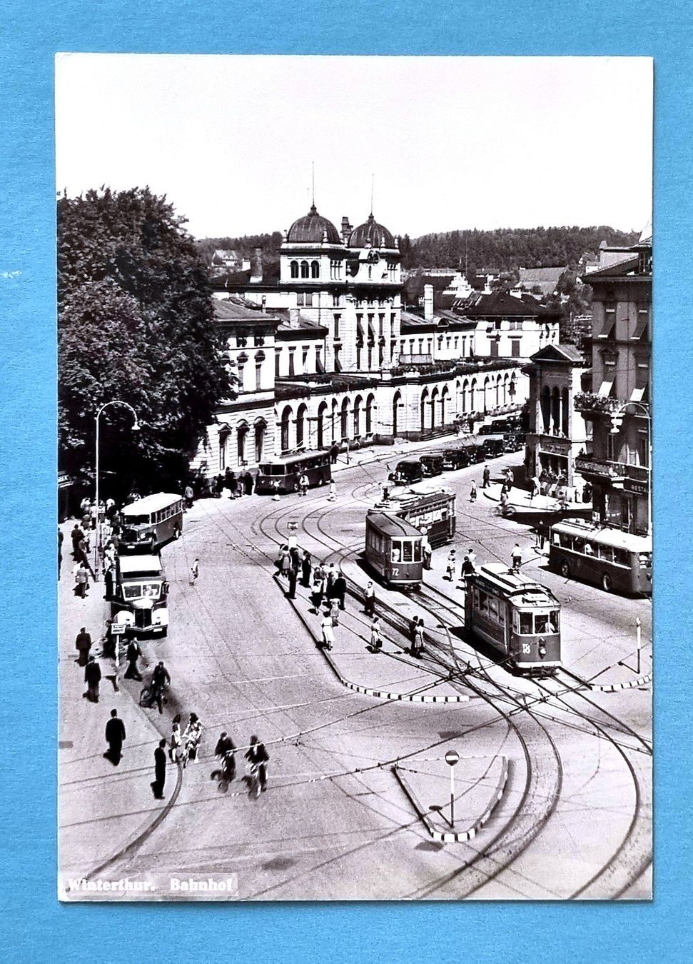 Cartoline postali: Winterthur - Bahnhof - Strassenbahn - Postauto - Trolleybus – Usato da Rothrist venduto da RROENK