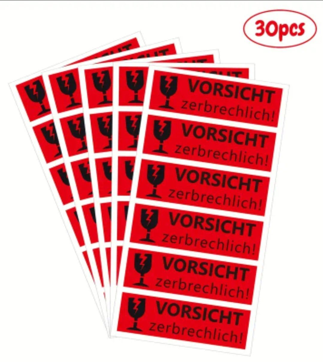 Sticker: 30x Sticker Aufkleber vorsicht zerbrechlich – Nuovo e nell'imballaggio originale da Dintikon venduto da Vexi