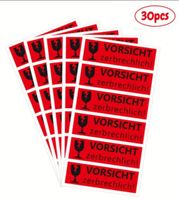 30x Sticker Aufkleber vorsicht zerbrechlich