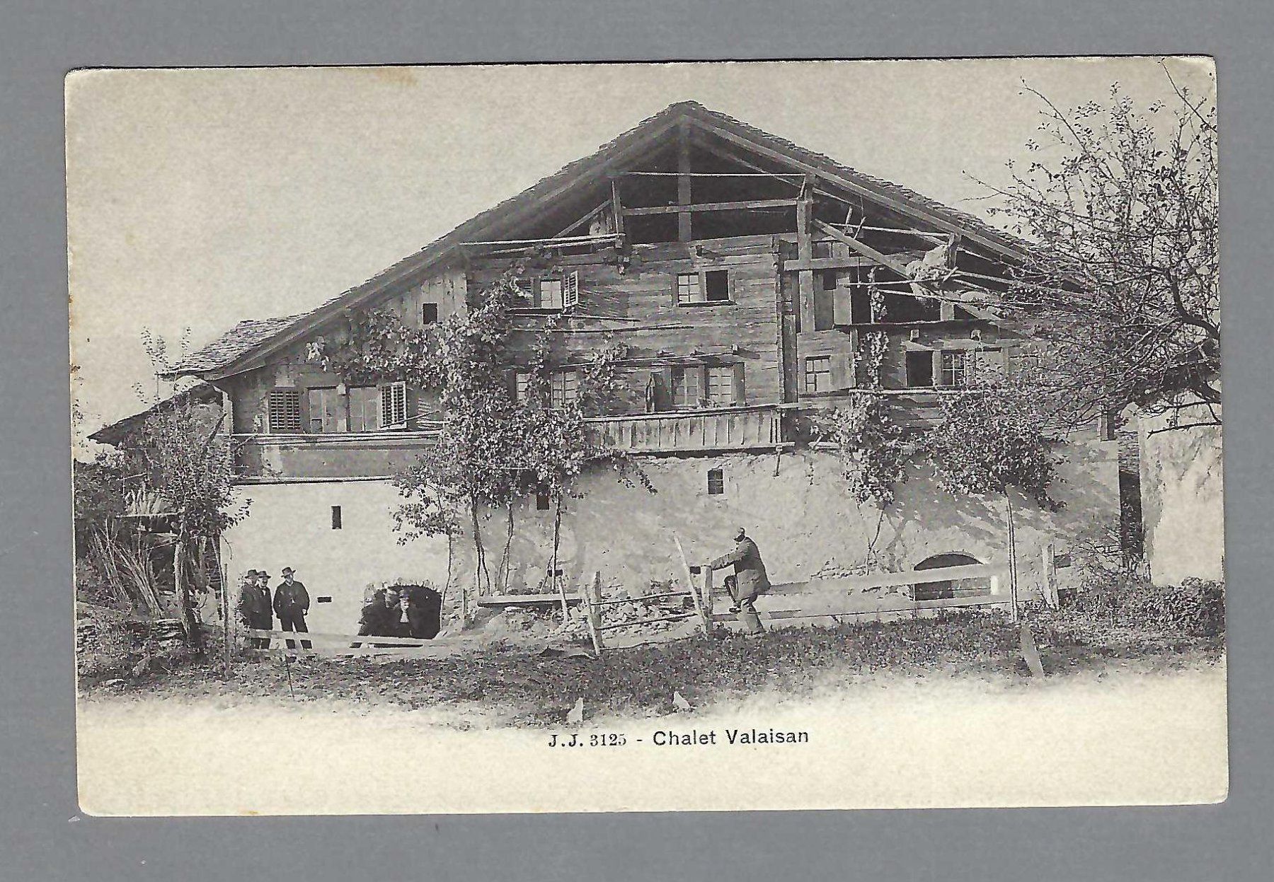 Ansichtskarten: CHÂLET VALAISAN, VUE ANIMÉE – Gebraucht aus Pura von ulisse1957