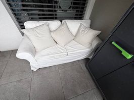 Canapé, pouf rangement et palette avec matelas confort