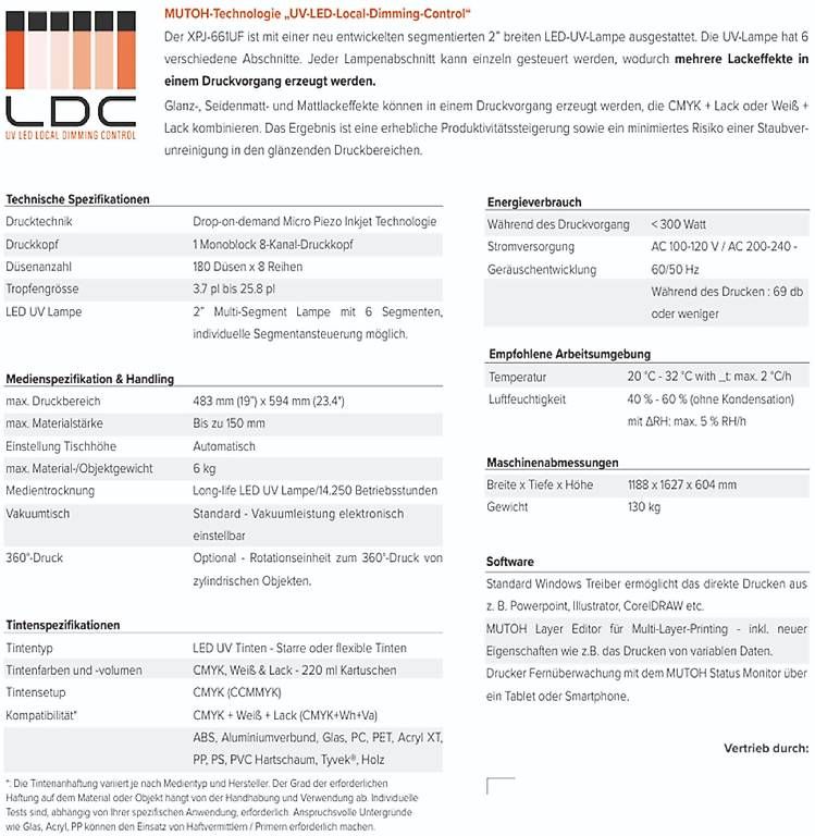Stampanti: Mutoh XPJ-661UF UV Flachbettdrucker – Usato da Andelfingen venduto da May1 1