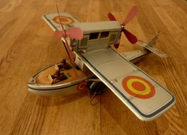 Seltenes Paya 916 Blech Wasserflugzeug mit Uhrwerkantrieb