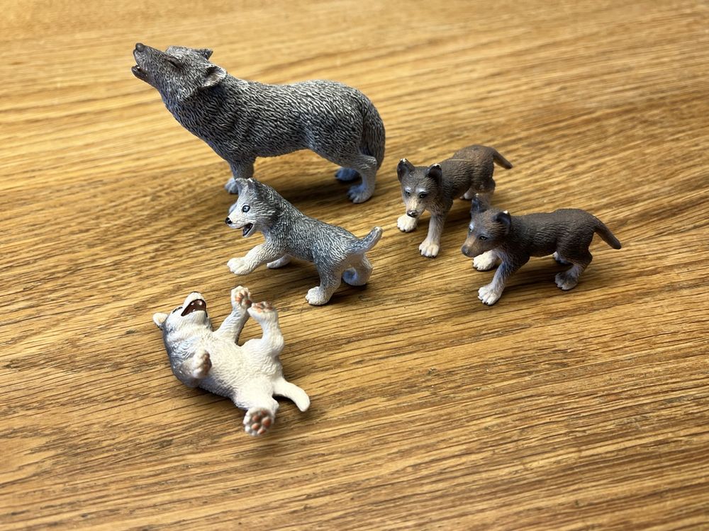 Figurine Schleich Wolf 14223 - Moule Vintage 1991, Fabriquée En Allemagne