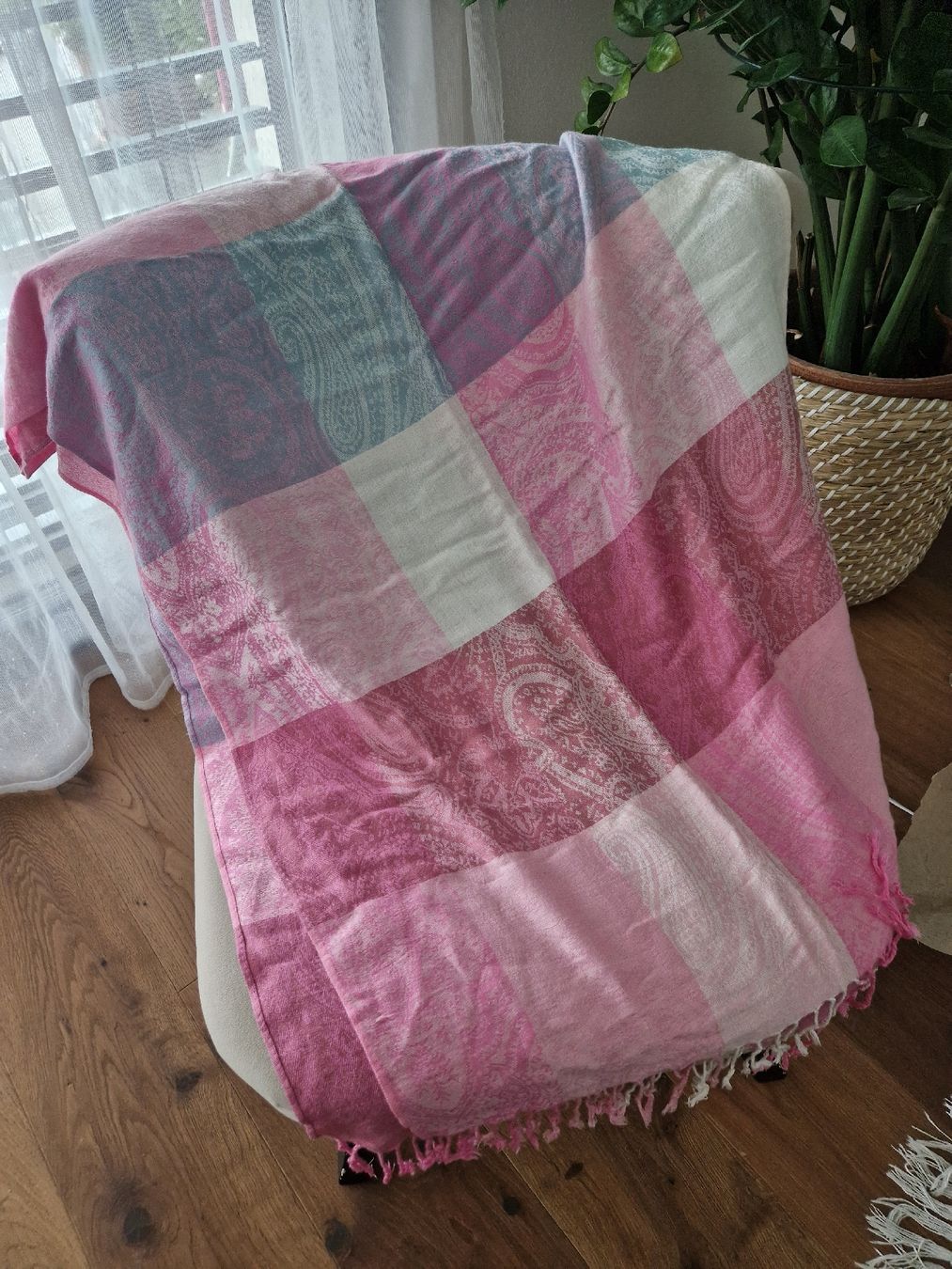 Foulards, Tücher & Schals: Schöner rosa/grau kariert Fransen Schal Tuch – Neu (gemäss Beschreibung) aus Sachseln von Joy032 3
