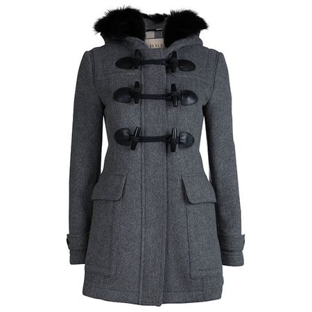 BURBERRY BRIT Fur Trim Coat Mantel Jacket Jacke
