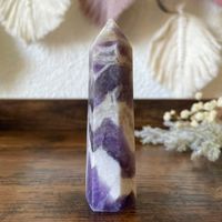 ✲ Chevron Traum Amethyst Obelisk ✲ 74g / 91mm Turm Spitze