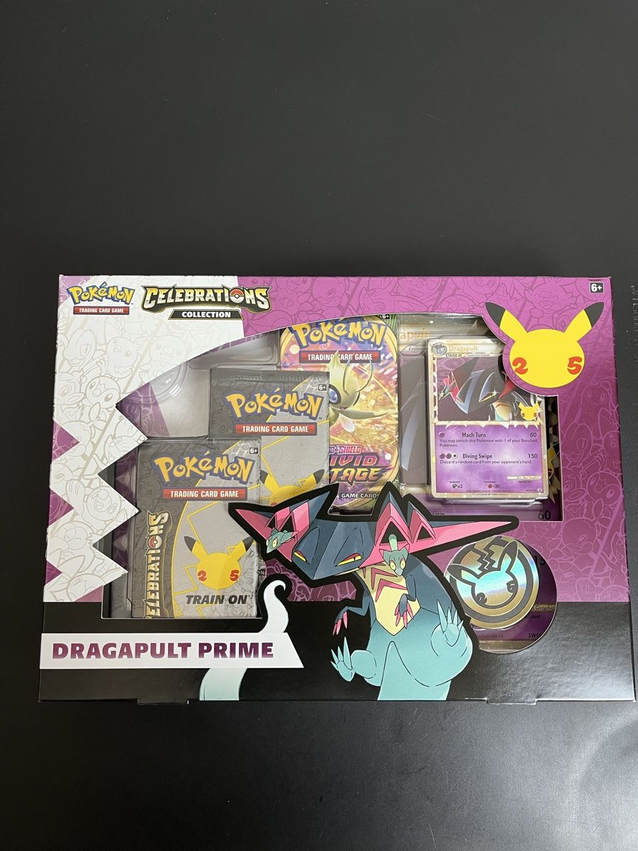 Pokémon Carte collezionabili: Pokemon Pack Celebrations Dragapult Prime NEW – Nuovo e nell'imballaggio originale da Les Avanchets venduto da lunedeneige.shop