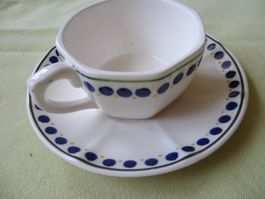 Süsses Vintage Tässli mit Unterteller, Handbemalt!
