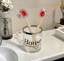 2er-Set Zahnbürstenhalter mit flammend-roten Lippen