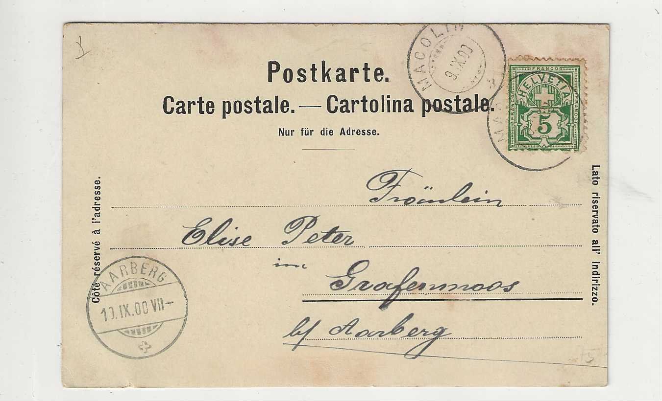 Cartoline postali: Macolin, Magglingen, Litho, 1900 – Usato da Spiez venduto da Niesen20 1