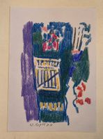 Walter Ropélé 1934 Orig. Oelkreide/Papier handsig. 21cmx15cm