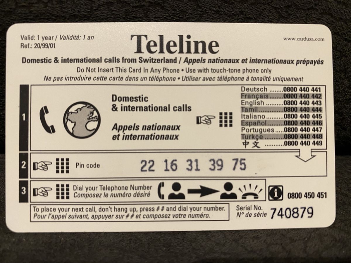 Telefon- & Taxkarten: Teleline – Gebraucht aus Lausanne von babacard10 1