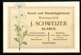 Vertreterkarte Glarus, J.Schweizer, Kuns