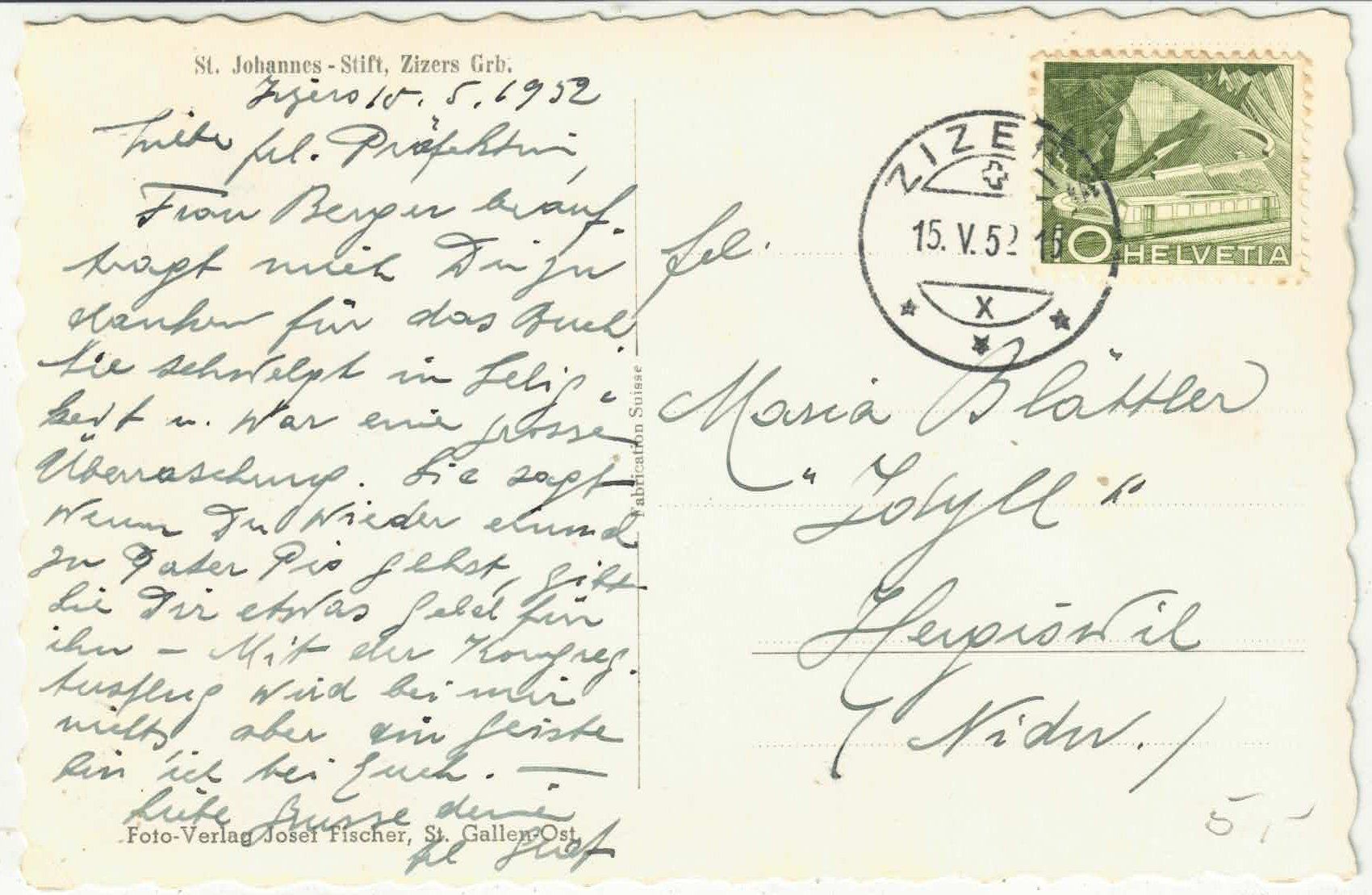 Cartoline postali: Zizers mit Falknis – Usato da Ettingen venduto da Kartenplanet 1