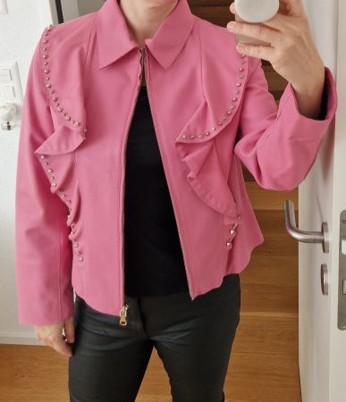Uterque Lederjacke pink Gr. M/L