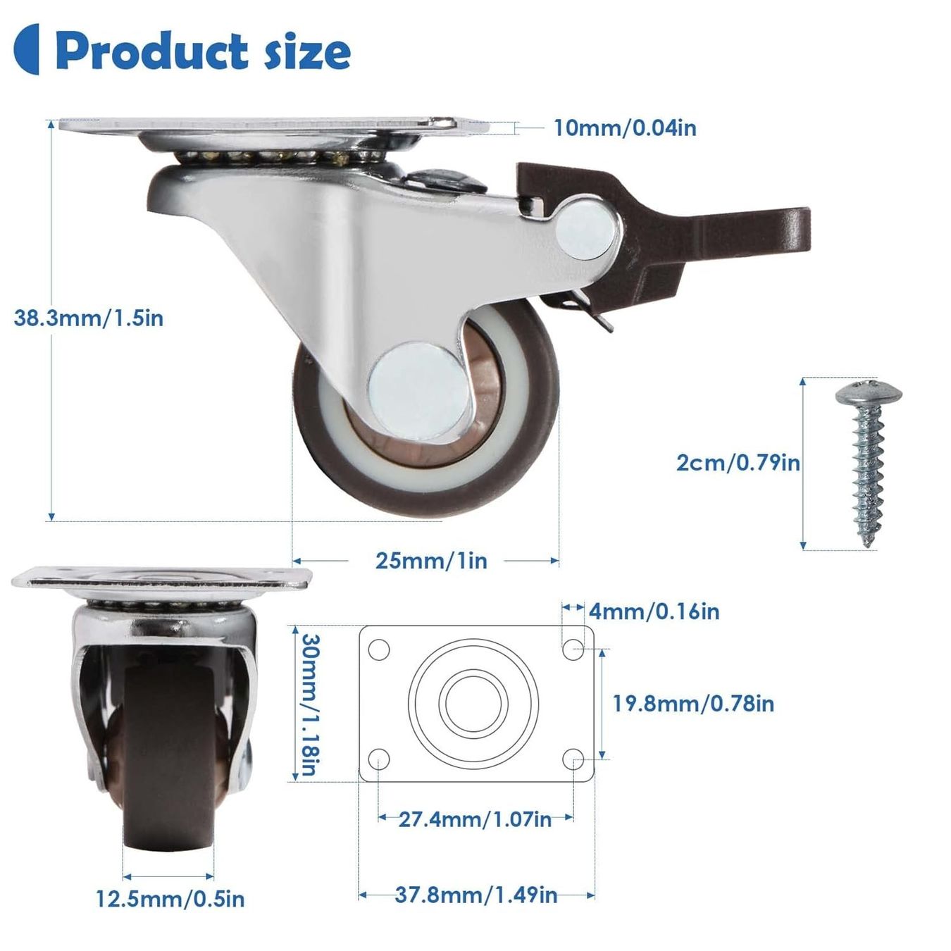 Sonstiges zum Lager & Transport: Möbelrollen Klein 25mm mit  Bremse 4stk – Neu und originalverpackt aus Nuglar von SaleRitter 2