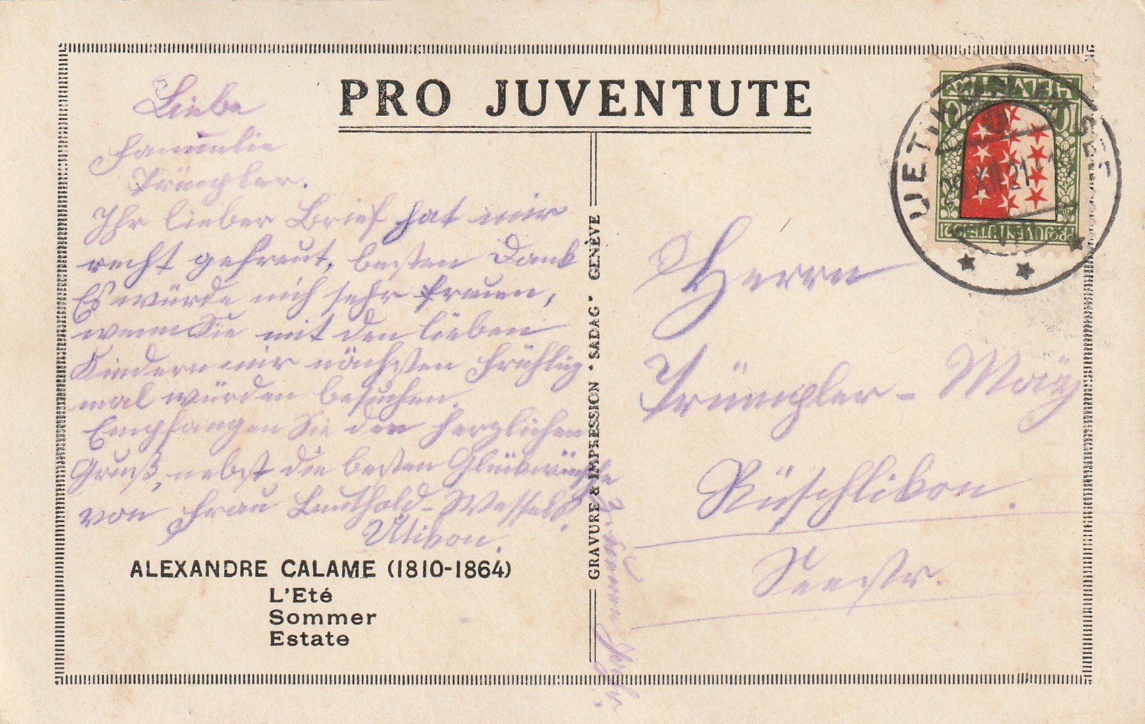 Tutti i francobolli: Pro Juventutekarte 1921 Nr. 88 – Usato da Rorschacherberg venduto da fratovi2
