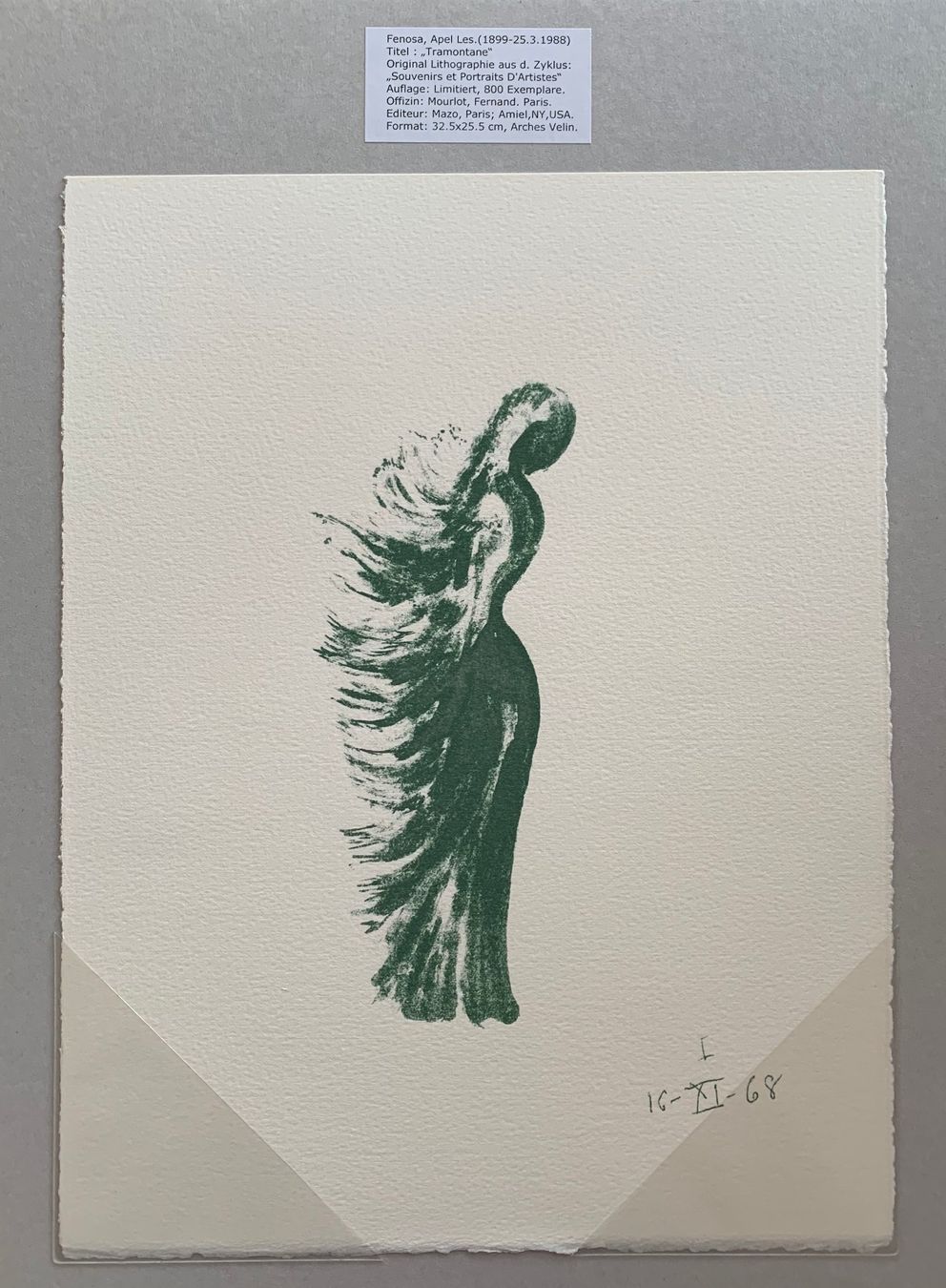 Grafica & Litografie: Apel·les Fenosa  " Tramontane " – Usato da Nennigkofen venduto da Sommersonnen