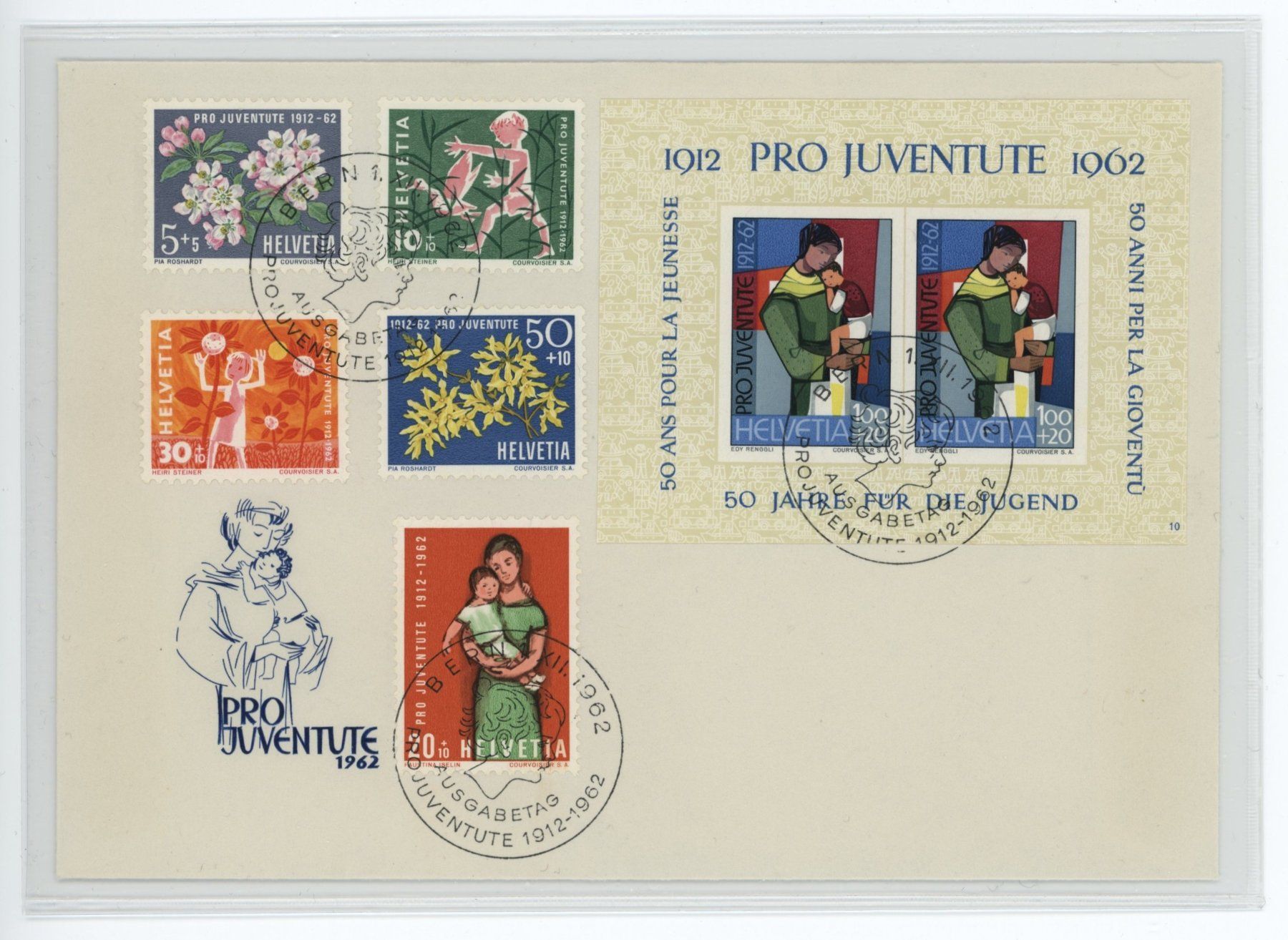 Alle Briefmarken: Pro Juventute 1962, Combo-FDC – Gebraucht aus Utzigen von sprint.007