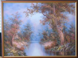 Grande huile sur toile originale signée I. Cafieri –126 × 97