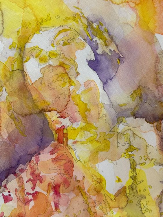 Dipinti: Yassine ZAIAT - Poetrair aquarelle sur papier contre collé – Usato da Morges venduto da Auct 1