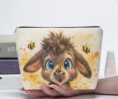 Nessesaire-Kosmetiktasche-Etui-Kulturbeutel-Esel mit Biene