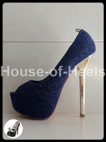 Escarpins peep-toe Metalika 36 talon 15.5cm plateau 4.5cm pa