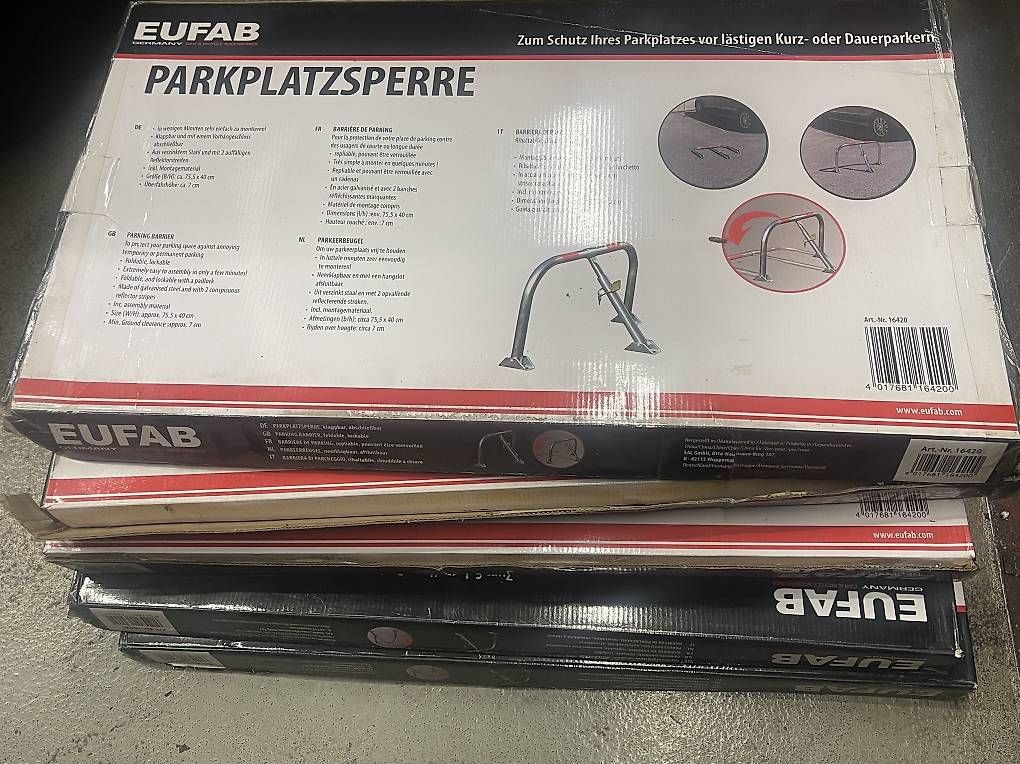 Lucchetti: Parkplatzsperre Grafner, Klappbare/ EUFAB GERMANY  – Nuovo e nell'imballaggio originale da Zürich venduto da bro_8f2k