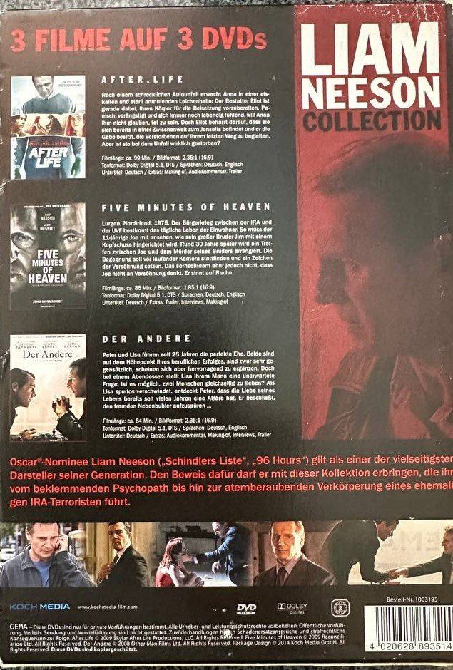 Tutti i DVDs: Liam Neeson Collection - 3 DVDs Thriller Action – Usato da Beringen venduto da Mantafisch1 1