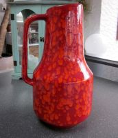 Space Age Pottery Bodenvase Scheurich 408-40 rot/orange 70er
