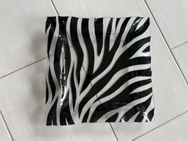 Glasplatte mit Zebra-Muster, schwarz-weiss
