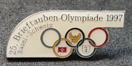 Y607 Pin 25. Brieftauben Olympiade 1997 Basel Schweiz Tauben