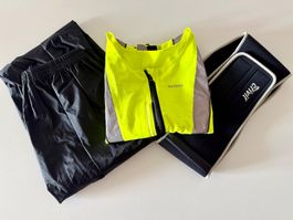 Set protection pluie moto: pantalon, gilet, ceinture dos
