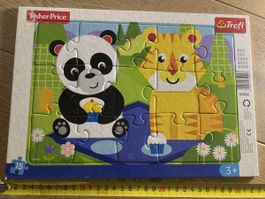 Fisher-Price Puzzle mit Panda und Tiger, 15 Teile, Top!