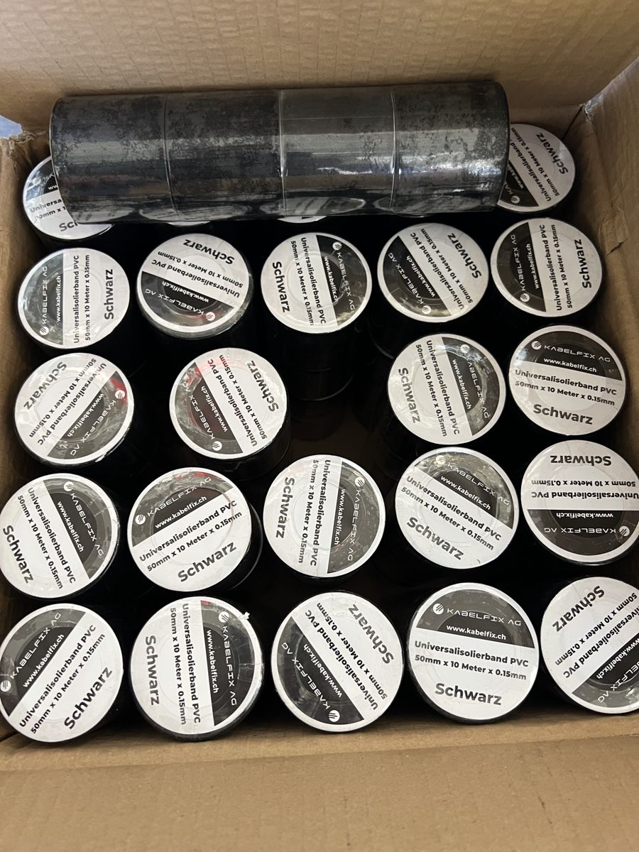 Altro materiale per ufficio: 100x PVC Isolierband 50mm x 10meter schwarz oder grau – Nuovo e nell'imballaggio originale da Niederuzwil venduto da thumahabip