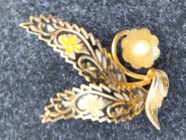 Vergoldete spanische Vintage Brosche, Marke TOLEDO, 6 cm