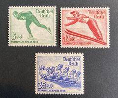 Deutsches Reich 1935, Olympische Winterspiele, 3 Werte (**)