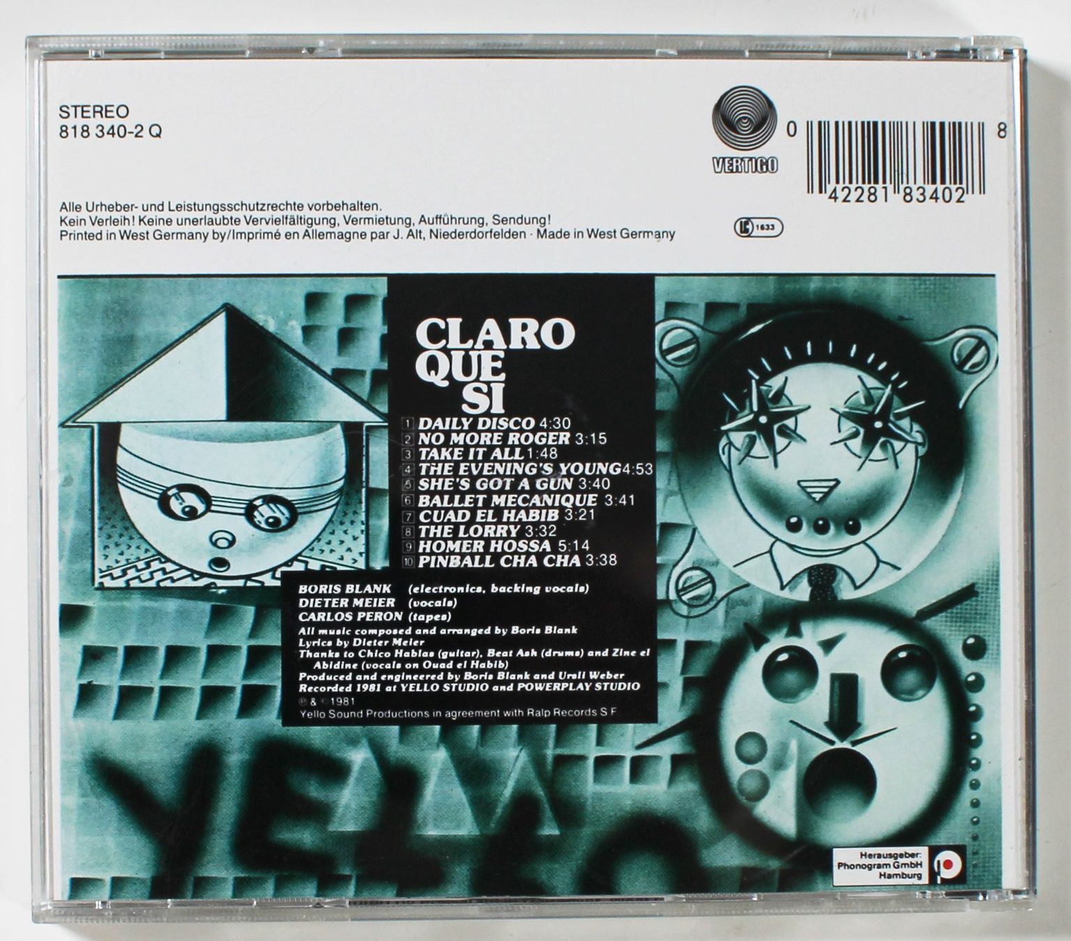 CD: CD - YELLO - CLARO QUE SI  - 1988 GERMANY – Usato da Brüttisellen venduto da Collector-Corner 2