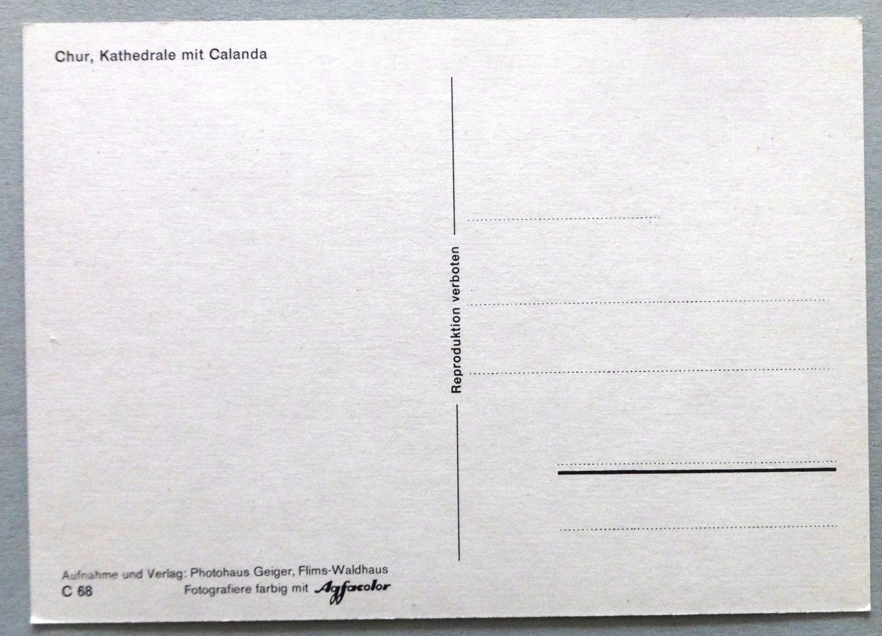 Cartes postales: Chur, Kathedrale mit Calanda – D'occasion à Fétigny par Billy2miny 1