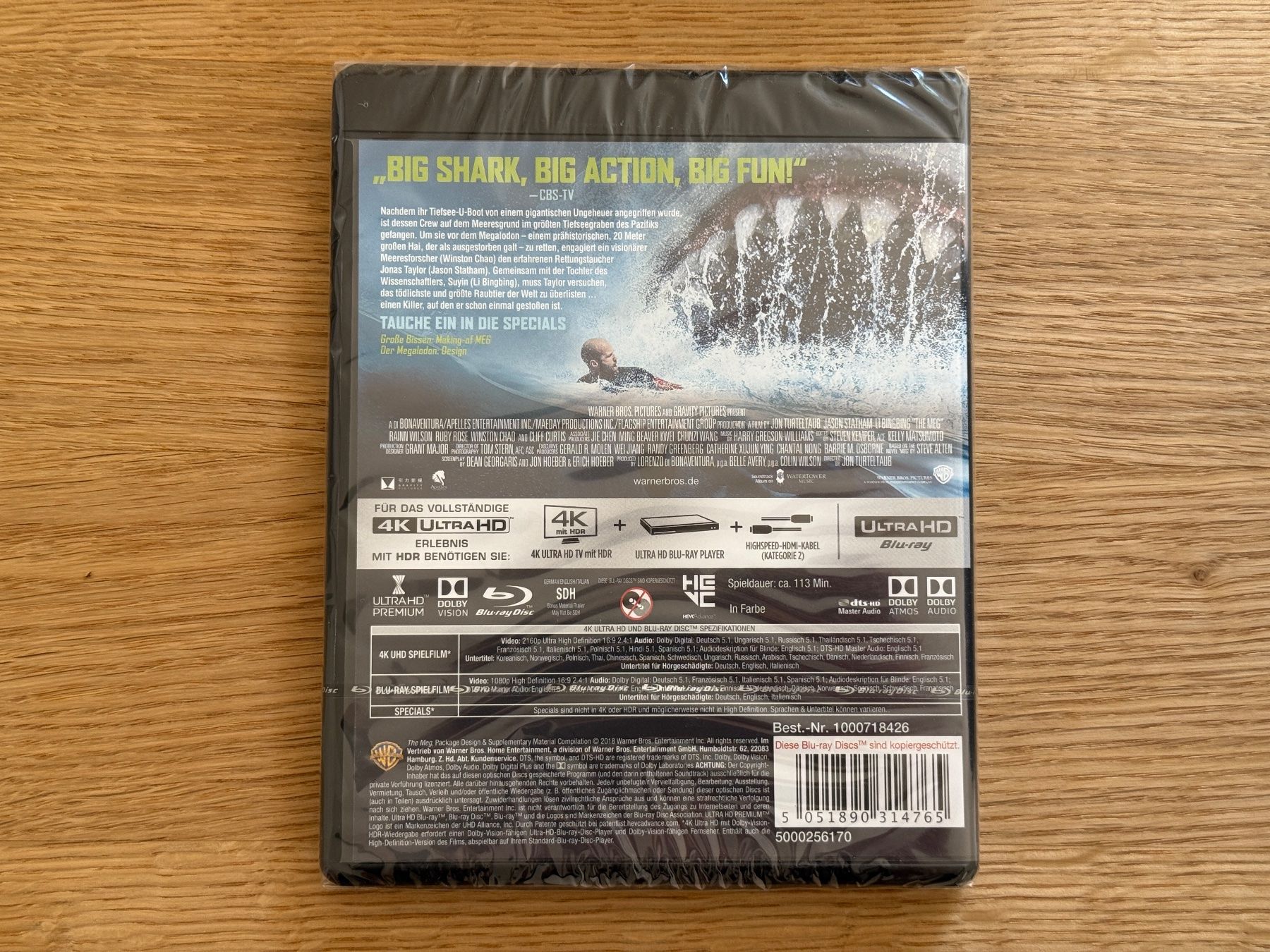 Tutti i DVDs: The Meg 4k Bluray – Nuovo e nell'imballaggio originale da Wallisellen venduto da Art_Vendorlay 1