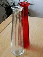 Blumenvasen-Duo / rot-weiss