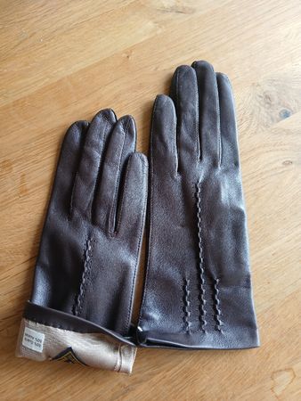 Damen Handschuhe Leder braun Grösse 7 NEU