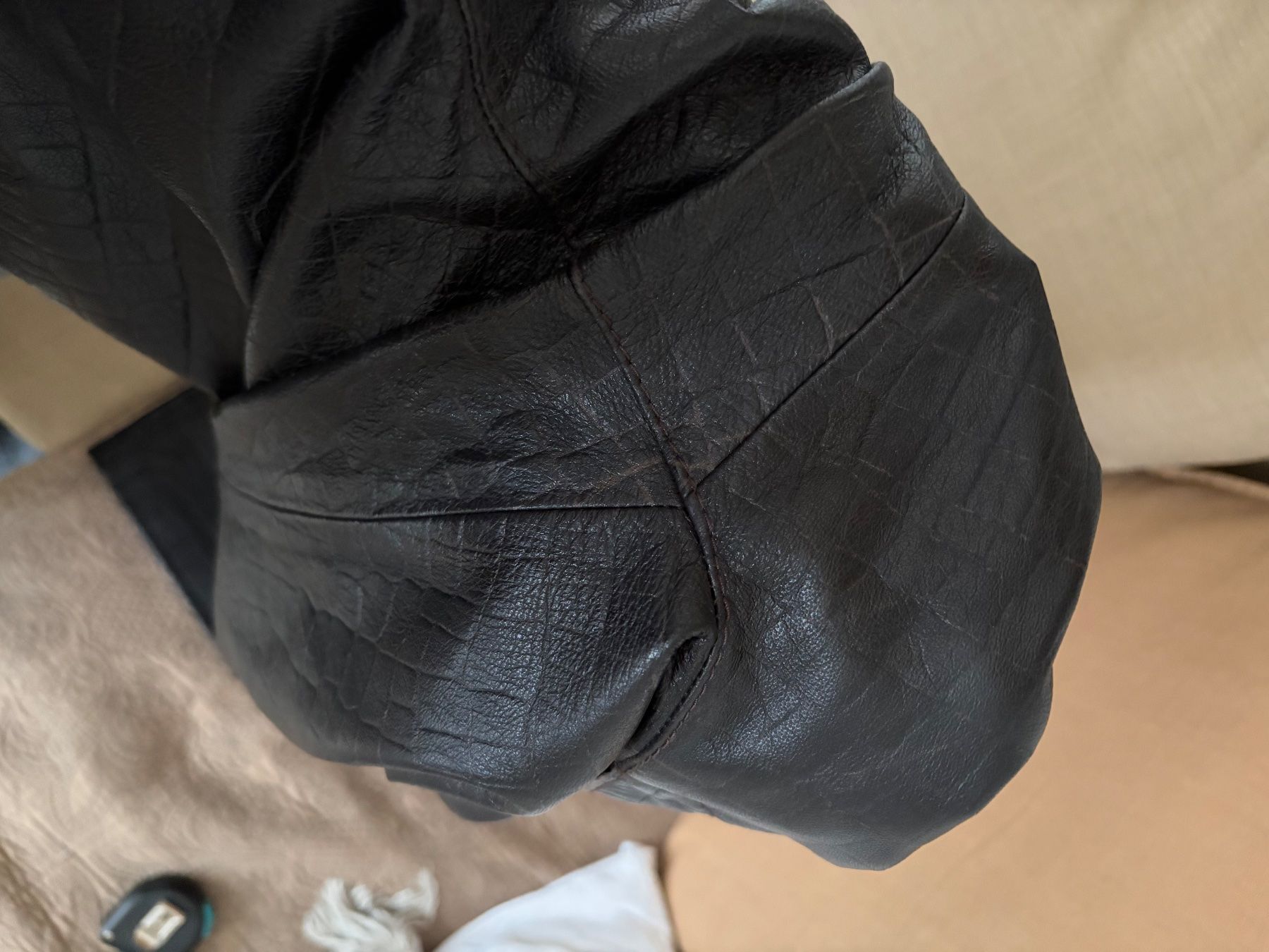 Pantaloni: Dark Brown Leather Trousers - Croco Press – Usato da Luzern venduto da AM2nd 9