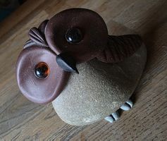 Eule Figur ist Naturstein Handgemacht und einzigartig
