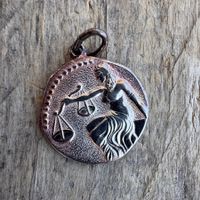Libra Zodiac Pendant Silver 800 Vintage
