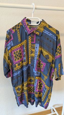 Original Vintage Hemd, Viskose bunt, sehr guter Zustand