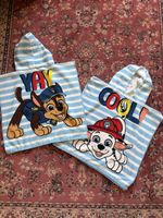 2x Paw Patrol Poncho-Handtuch für Kinder, blau-weiß